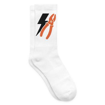 Elektriker Icon Emblem. – Motiv – Geschenkidee. - Tennissocken - Weiß - Rechts