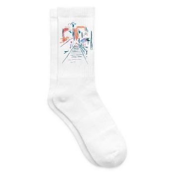 Landschaft Architektur Abstrakt - Tennissocken - Weiß - Rechts