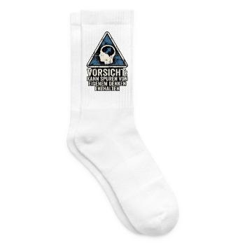 Vorsicht Denker - Tennissocken - Weiß - Rechts