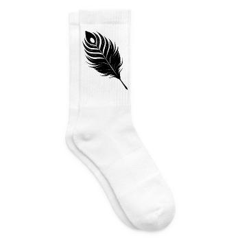 Pfauenfeder - Tennissocken - Weiß - Rechts