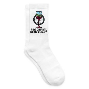 Reiten Sie Chianti Trinken Chianti Radfahren Weinkunst - Tennissocken - Weiß - Rechts