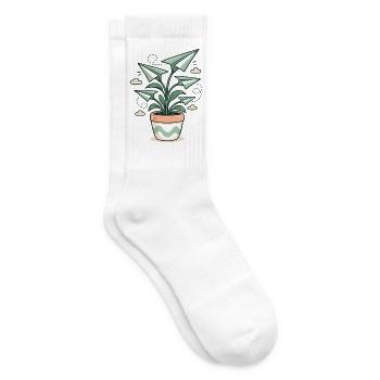 Origami Pflanze aus Papierflugzeugen - Tennissocken - Weiß - Rechts