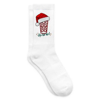 Ho Ho Ho – Pfälzer Nikolaus Dubbeglas - Tennissocken - Weiß - Rechts