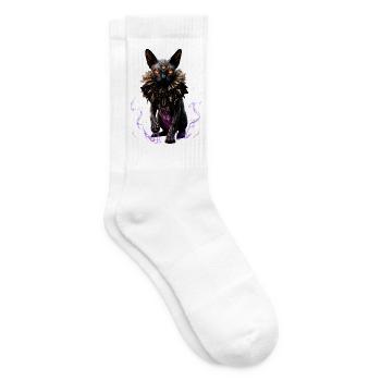 Dreiäugige Katze im gotischen Kragen - Tennissocken - Weiß - Rechts