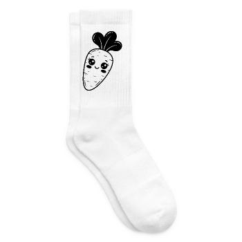 Stern-Kawaii-Karotte - Tennissocken - Weiß - Rechts
