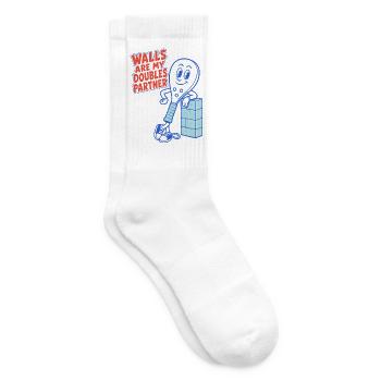Padel – Walls Are My Doubles Partner - Tennissocken - Weiß - Rechts