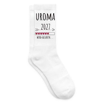 Werdende Uroma 2027 – Schwangerschaft Verkünden - Tennissocken - Weiß - Rechts