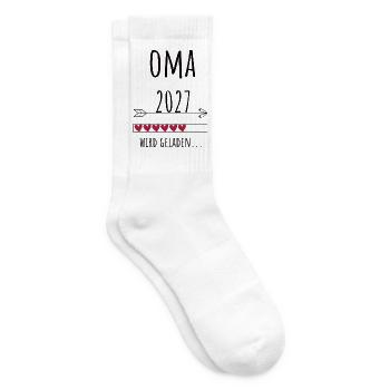Werdende Oma 2027 – Schwangerschaft Verkünden - Tennissocken - Weiß - Rechts