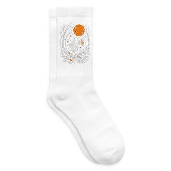 Kleiner Geist mit Laterne im Herbstwald - Tennissocken - Weiß - Rechts