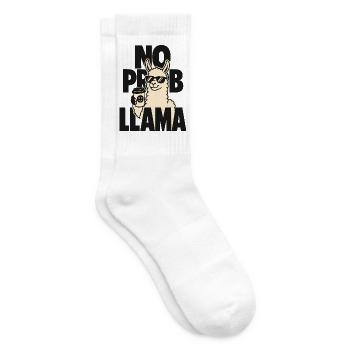 No Prob Llama – Lama mit Kaffeebecher - Tennissocken - Weiß - Rechts