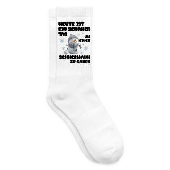 Schneemann Zeit - Snowman Time - Tennissocken - Weiß - Rechts