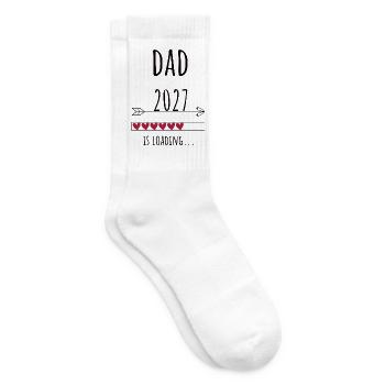 Pregnancy Announcement – Papa 2027 Geschenk - Tennissocken - Weiß - Rechts