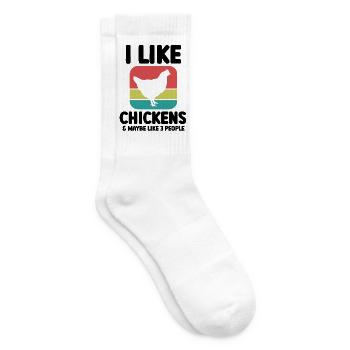 Huhn Spruch Sarkasmus Retro - Tennissocken - Weiß - Rechts