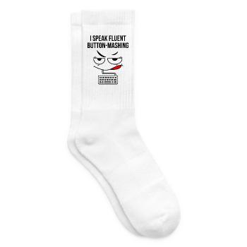 Ich spreche fließend Button-Mashing - Tennissocken - Weiß - Rechts