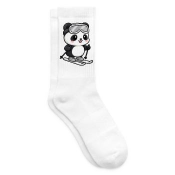 Süßer Panda Kawaii Skifahrer Cartoon - Tennissocken - Weiß - Rechts