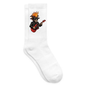 BAAAH METAL Fire Goat Shirt | Lustiges Metal Ziege - Tennissocken - Weiß - Rechts