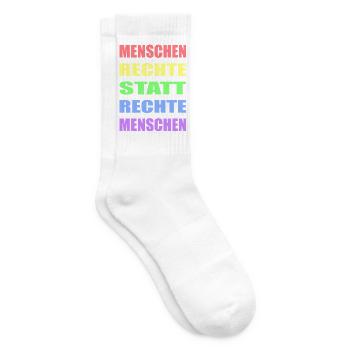 Menschenrechte statt rechte Menschen Links Antifa - Tennissocken - Weiß - Rechts