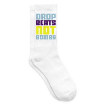 drop beats not bombs - Tennissocken - Weiß - Rechts