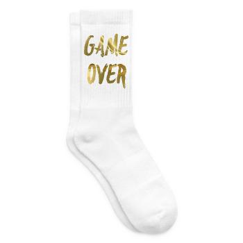 Goldenes Game Over Design - Tennissocken - Weiß - Rechts
