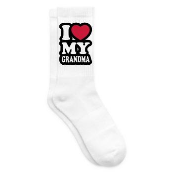 I love my grandma - J'aime ma grand-mère - Chaussettes de tennis - blanc - Droite