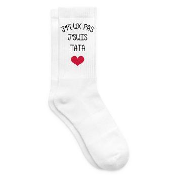 Tante / Tata / Marraine / Oncle / Nourrice / Bébé - Chaussettes de tennis - blanc - Droite
