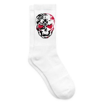 Skull mask made of ornaments - Tennis socks - white - Right