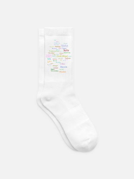 Deutschland Karte - Tennissocken - Weiß