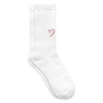 Ich liebe Fußball Herzdesign - Tennissocken - Weiß - Rechts