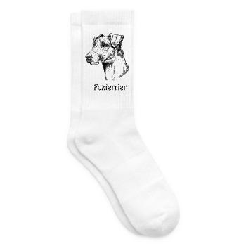 Foxterrier Glatthaar Portrait - Tennissocken - Weiß - Rechts