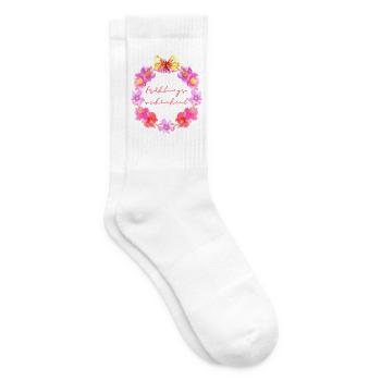 Frühlingsschönheit Schmetterling - Wortschätze - Tennissocken - Weiß - Rechts
