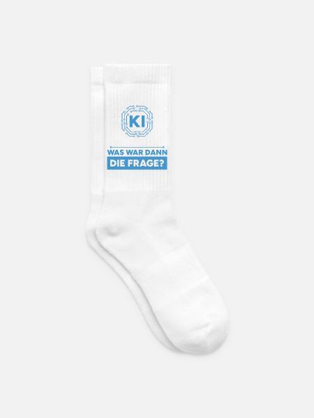 Künstliche Intelligenz Frage Antwort Spruch - Tennissocken - Weiß