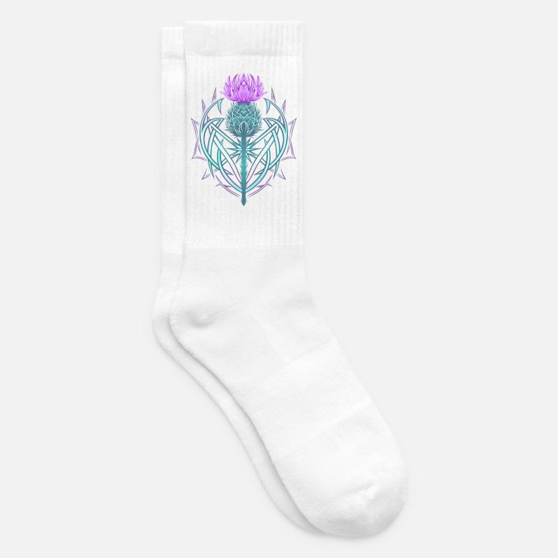 Thistle Shield Celtic Knots Thistle Lover - Tennis socks - white