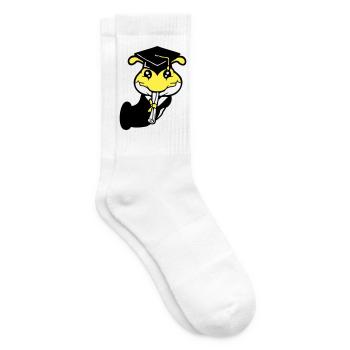 Loch Raupe Schulabschluss Abitur bestanden College - Tennissocken - Weiß - Rechts