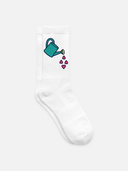 Gießkanne der Liebe und der Herzen - Tennissocken - Weiß