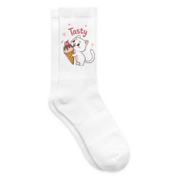 Chat gourmand Tasty Glace - Chaussettes de tennis - blanc - Droite