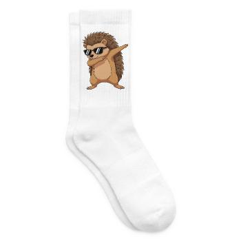 Cool Dabbing Hedgehog Sunglasses Cartoon-Kunst - Tennissocken - Weiß - Rechts
