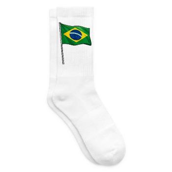 Brazilian flag art - Tennis socks - white - Right