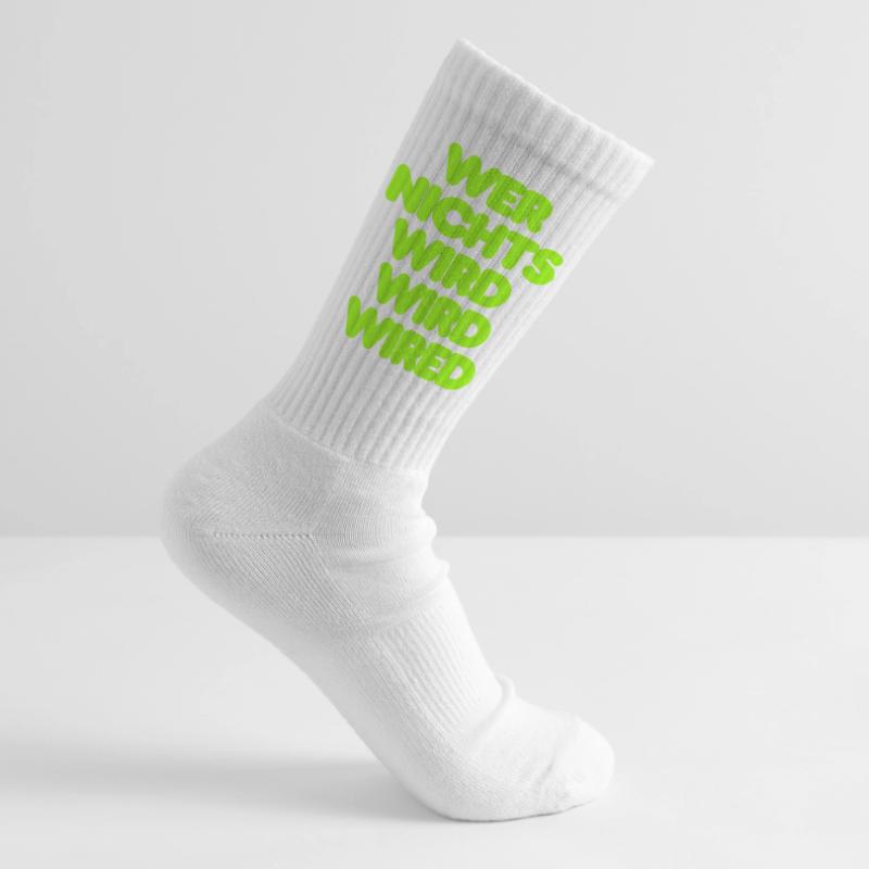 WER NICHTS WIRD WIRD WIRED - GRUENER IT SPRUCH Tennissocken