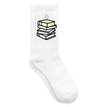Stack of Books Star Fantasy Reading Book Club - Tennis socks - white - Right