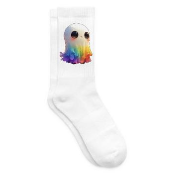 Creepy Cute Rainbow Ghost - Tennissocken - Weiß - Rechts