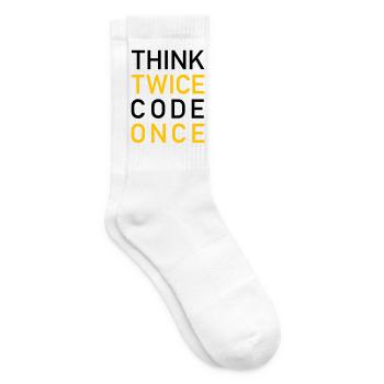Think Twice Code Once Programmer - Tennis socks - white - Right