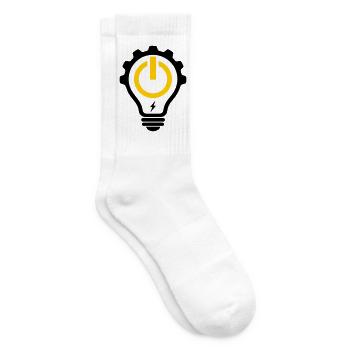 Elektriker Glühbirne Blitz und Zahnrad - Tennissocken - Weiß - Rechts