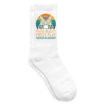 Break Reality Press Play Gamer Owl - Tennis socks - white - Right