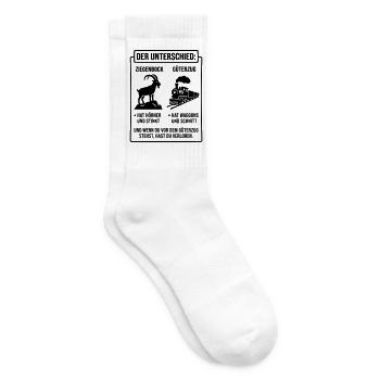 Ziegenbock vs Güterzug Meme - Tennissocken - Weiß - Rechts