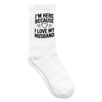 Ich bin hier, weil ich meinen Mann lebe - Tennissocken - Weiß - Rechts