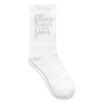 My Purpose Is Greater Than My Pain Meaning Quote Logo - Tennis socks - white - Right