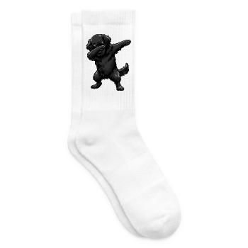Dabbing Flat Coated Retriever - Tennis socks - white - Right