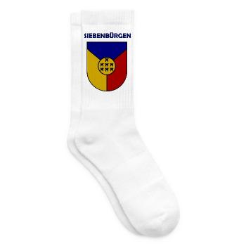 Siebenbürgen Schild mit Türmchen - Tennissocken - Weiß - Rechts