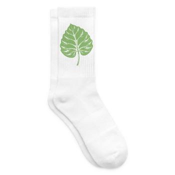 Taro Leaf - Tennis socks - white - Right