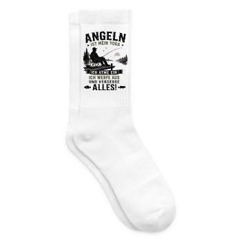 Angeln ist mein Yoga - Tennissocken - Weiß - Rechts